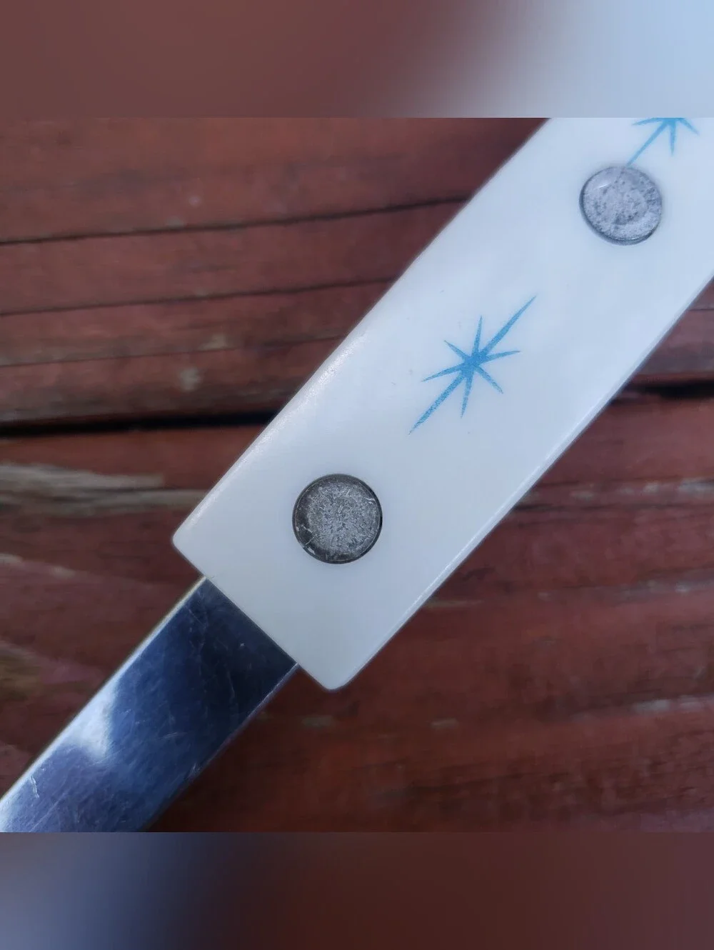 Vintage MCM Atomic Starburst Stars Kitchen Stainless Serving Fork - USA